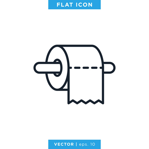 Modèle de conception vectorielle d'icône de rouleau de papier de papier hygiénique - Vecteur, image