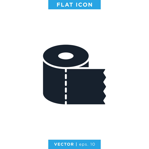 Toilet Tissue Paper Roll Icon Vector Design Template - Vector, Image