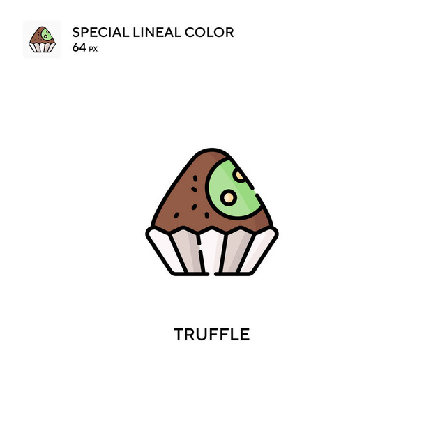 Truffel Speciale lijnkleur vector icoon. Truffel iconen voor uw business project - Vector, afbeelding
