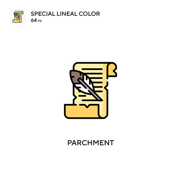 Пергамент спеціальна піктограма лінійного кольору. Піктограми пергаменту для вашого бізнес-проекту
 - Вектор, зображення