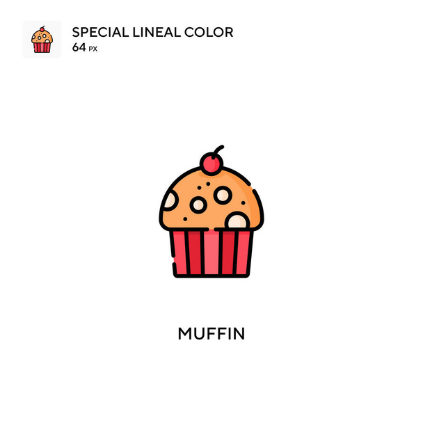 Muffinssi Erityinen lineaarinen väri vektori kuvake. Muffinssi kuvakkeet yrityksesi projekti - Vektori, kuva