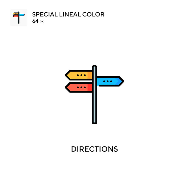 Routebeschrijving Speciale lijnkleur vector pictogram. Routebeschrijving pictogrammen voor uw business project - Vector, afbeelding