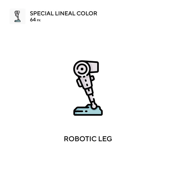 Pierna robótica Icono de vector de color lineal especial. Iconos de pierna robótica para su proyecto empresarial - Vector, Imagen