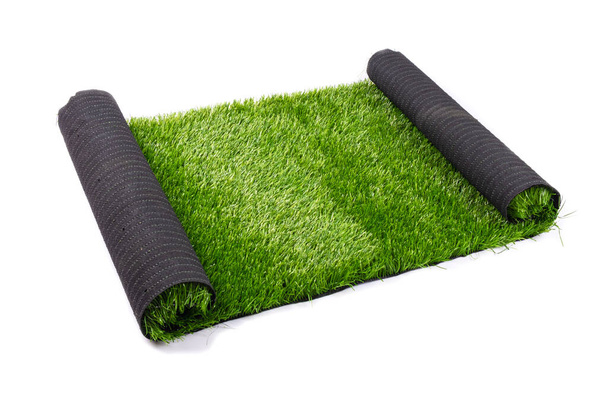 grama verde artificial, gramado isolado no fundo branco fechar
 - Foto, Imagem