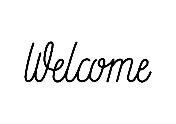 Welcome hand lettering on white background. - Vector, imagen