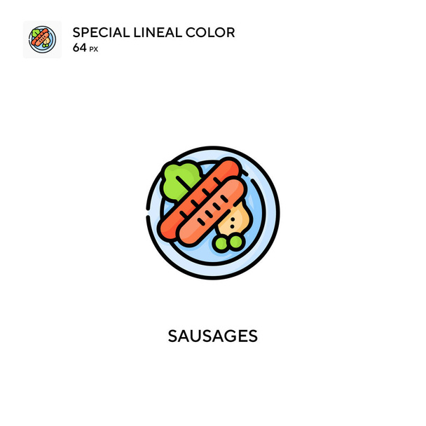 Salsicce Speciale icona vettoriale a colori lineari. Icone salsicce per il tuo progetto aziendale - Vettoriali, immagini
