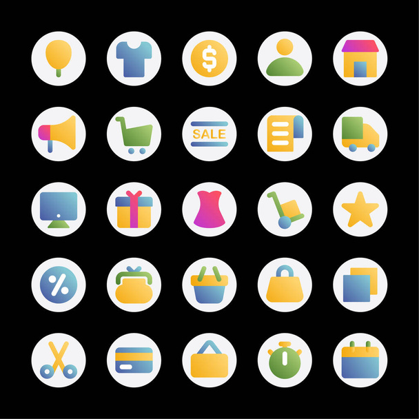 Gradient color icons for black friday. - Vector, Image