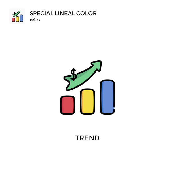 トレンド特殊線型カラーベクトルアイコン。ビジネスプロジェクトのトレンドアイコン - ベクター画像