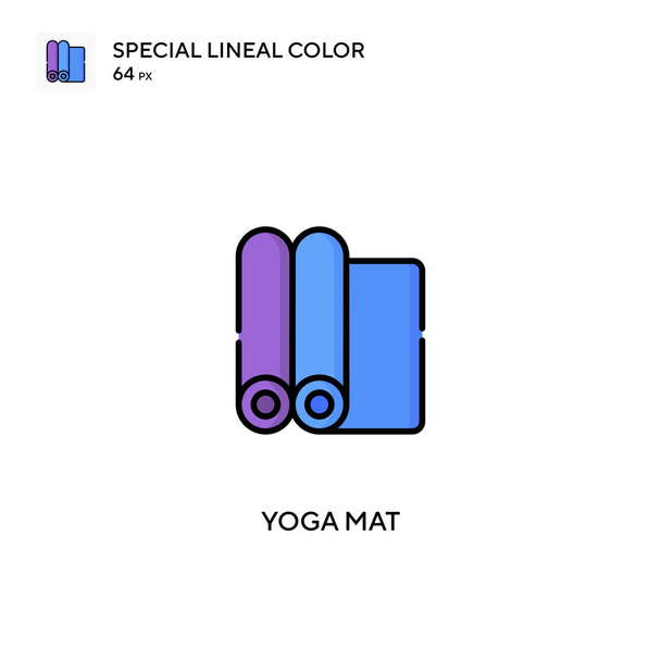 Yoga mat Speciale lijnkleur vector icoon. Yoga mat iconen voor uw business project - Vector, afbeelding