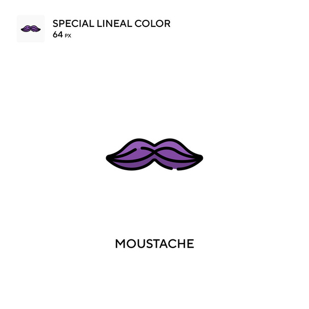 Moustache Icono especial de vector de color lineal. Iconos de bigote para tu proyecto empresarial - Vector, imagen