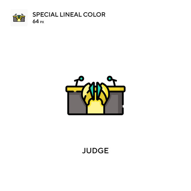 Sędzia Specjalna ikona wektora koloru linii. Sędzia ikony dla projektu biznesowego - Wektor, obraz