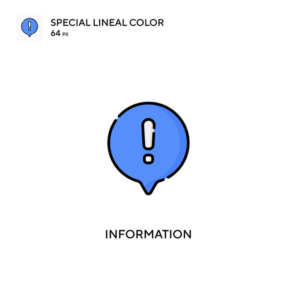 情報特殊線型カラーベクトルアイコン。ビジネスプロジェクトの情報アイコン - ベクター画像