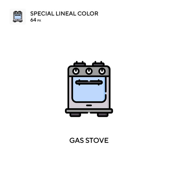 Cuisinière à gaz Icône vectorielle couleur linéaire spéciale. icônes de cuisinière à gaz pour votre projet d'entreprise - Vecteur, image