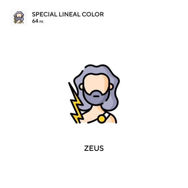 Zeus Özel Doğrusal Renk Vektörü ikonu. İş projeniz için Zeus simgeleri - Vektör, Görsel