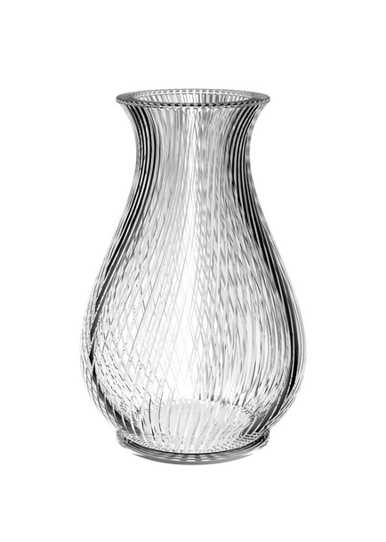 クリスタルの空の花瓶。空のガラス花瓶現実的なモックアップ。3Dイラスト. - 写真・画像