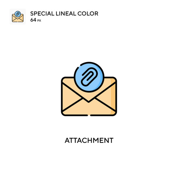 Befestigung Spezielles lineares Farbvektorsymbol. Attachment-Symbole für Ihr Geschäftsprojekt - Vektor, Bild