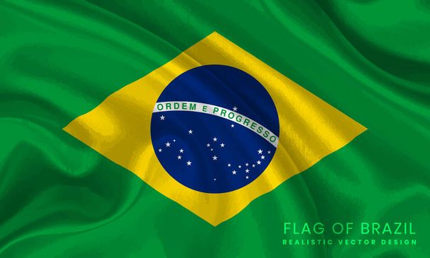 Flag of Brazil - Realistic Vector Design - Vector, Image