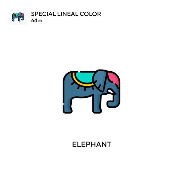 Иконка слона Специальный линейный вектор цвета. Иконки слонов для Вашего бизнес-проекта - Вектор,изображение