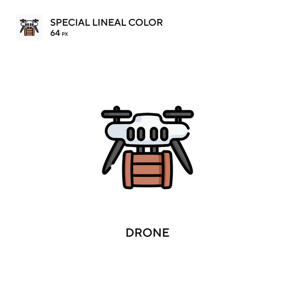Drone Icône vectorielle couleur linéaire spéciale. Icônes de drones pour votre projet d'entreprise - Vecteur, image