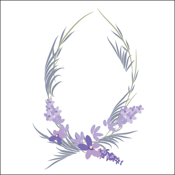 Fresh cut fragrant lavender plant flowers bunch and single 2 realistic icons set isolated vector illustration - Vektör, Görsel