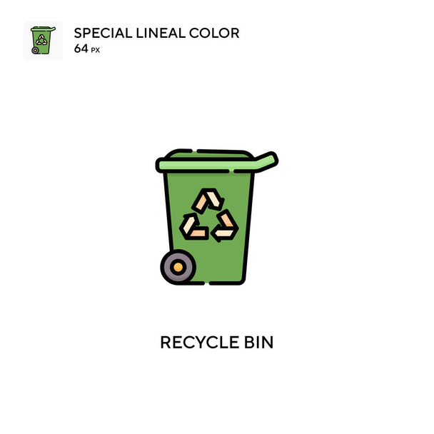 Recycle bin Специальная иконка линейного вектора цвета. Иконки корзины для вашего бизнес-проекта - Вектор,изображение