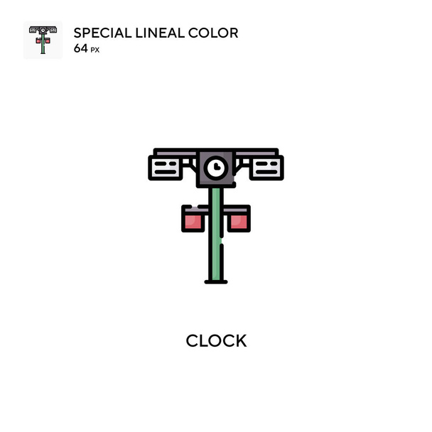 Годинник спеціальний лінійний колір вектор піктограми. Піктограми годинників для вашого бізнес-проекту
 - Вектор, зображення