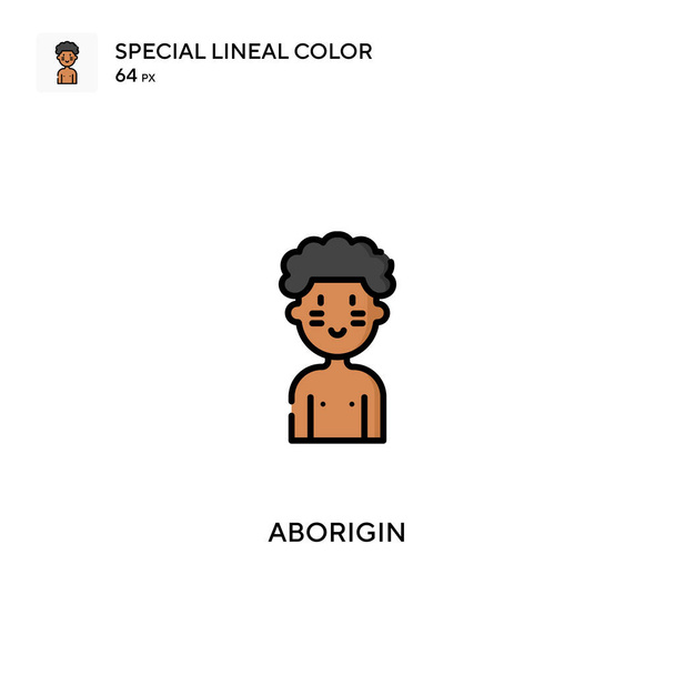 Aborigin Icono especial de vector de color lineal. Iconos de origen para su proyecto empresarial - Vector, Imagen