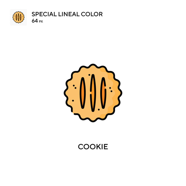Cookie Icono especial de vector de color lineal. Iconos de cookies para tu proyecto empresarial - Vector, Imagen