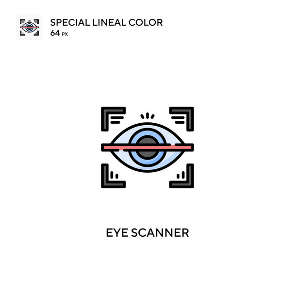 Eye scanner Speciale lijnkleur vector icoon. Eye scanner iconen voor uw business project - Vector, afbeelding