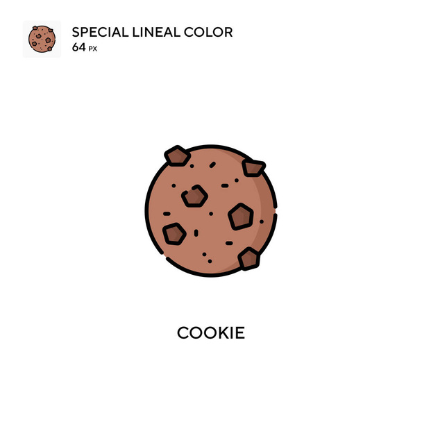 Cookie Özel Doğrusal Renk Vektörü simgesi. İş projeniz için kurabiye simgeleri - Vektör, Görsel