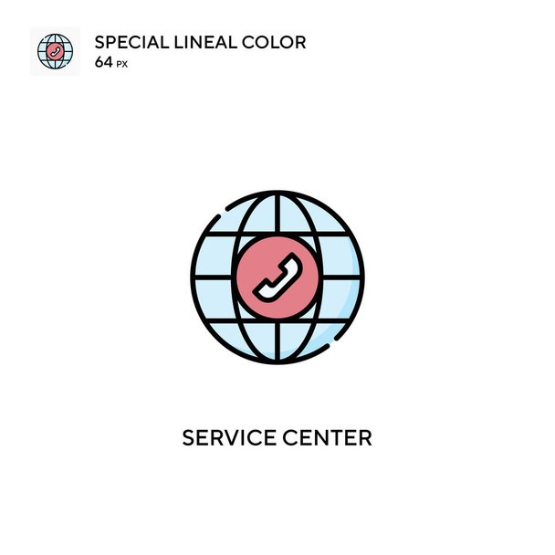 Centro de servicio Icono especial de vector de color lineal. Iconos del centro de servicio para su proyecto empresarial - Vector, imagen