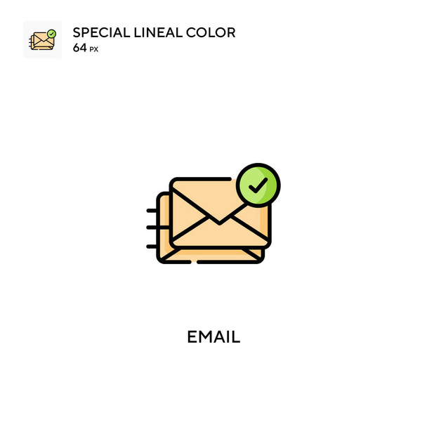 メール特殊線型カラーベクトルアイコン。ビジネスプロジェクトのメールアイコン - ベクター画像