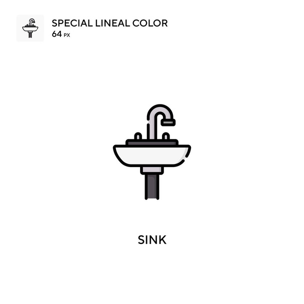 Lavello Speciale icona vettoriale a colori lineari. Icone lavello per il tuo progetto aziendale - Vettoriali, immagini