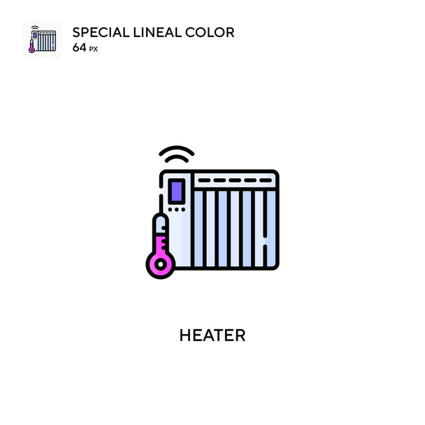 Heater Speciale lijnkleur vector pictogram. Warmtepictogrammen voor uw bedrijfsproject - Vector, afbeelding