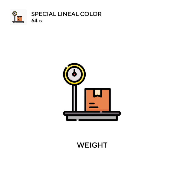 Peso Icono especial de vector de color lineal. Iconos de peso para su proyecto empresarial - Vector, Imagen