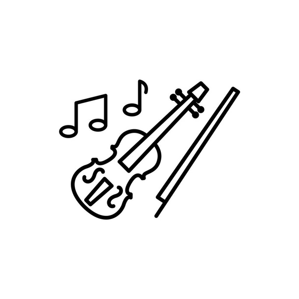 Ilustración vectorial, plantilla de diseño de ícono de violín - Vector, Imagen
