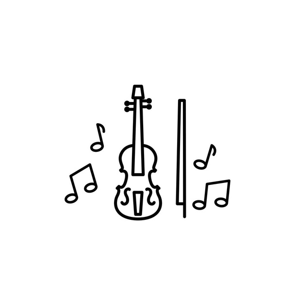 Ilustracja wektora, szablon ikony skrzypiec - Wektor, obraz
