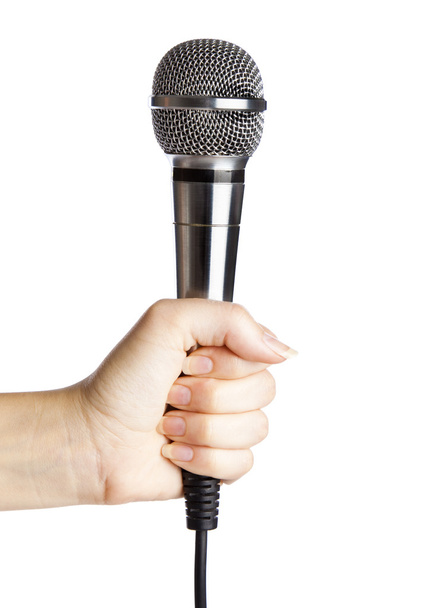Hand with microphone - 写真・画像