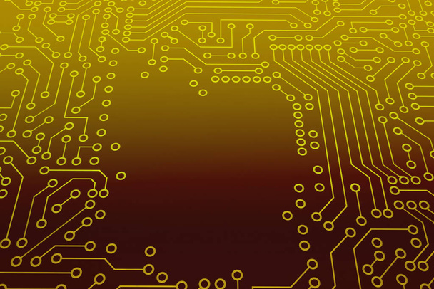 Abstract circuit board futuristic technology processing background. Microchip digital illustration. - Photo, Image