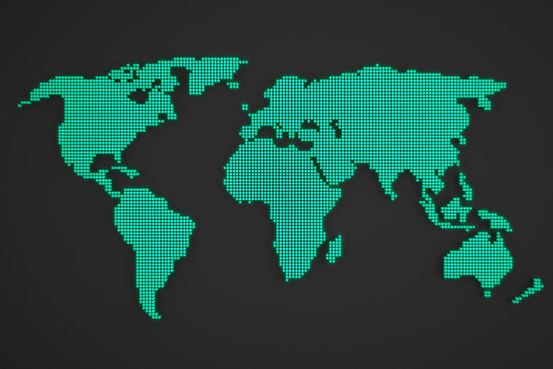 Kleurrijke 3d wereldkaart - Foto, afbeelding