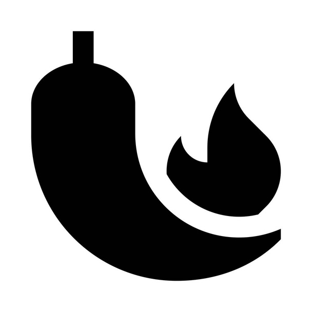 Значок перца чили, векторная иллюстрация - Вектор,изображение