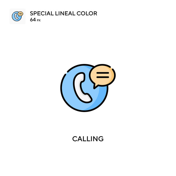 Speciális lineáris színvektor ikon. Hívó ikonok az üzleti projektjéhez - Vektor, kép