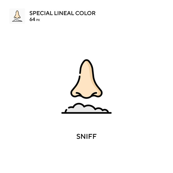 Sniff特殊線型カラーベクトルアイコン。ビジネスプロジェクトのスニッフアイコン - ベクター画像