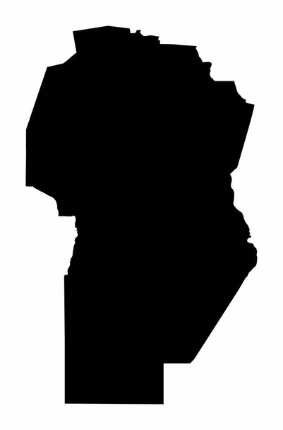 De Cordoba provincie donker silhouet kaart geïsoleerd op witte achtergrond, Argentinië - Vector, afbeelding