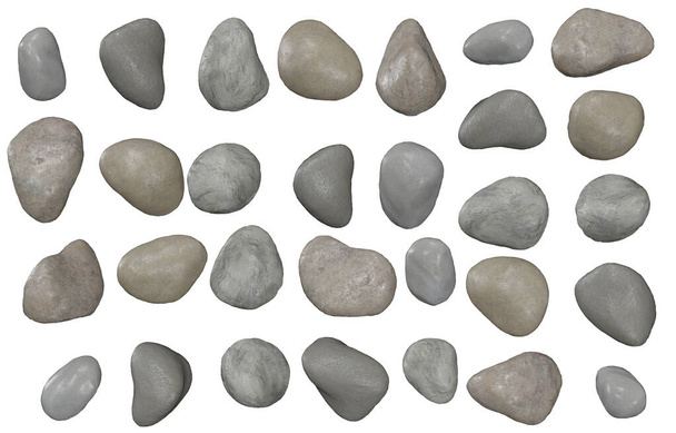 Illustrazioni Rock 3D isolate su sfondo bianco.con percorso di ritaglio pronto all'uso per la decorazione. - Foto, immagini