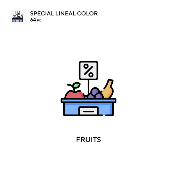 Vruchten Speciale lijnkleur vector pictogram. Fruit pictogrammen voor uw business project - Vector, afbeelding