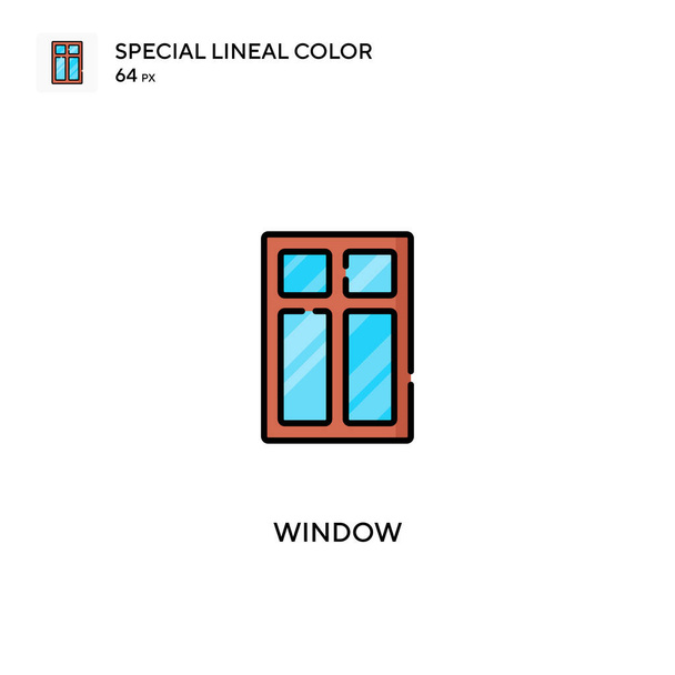 Вікно Спеціальна піктограма лінійного кольору. Піктограми вікон для вашого бізнес-проекту
 - Вектор, зображення