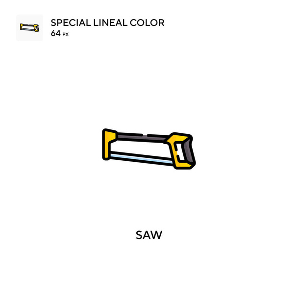 Scie Spécial lineal icône vectorielle de couleur. Icônes de scie pour votre projet d'entreprise - Vecteur, image