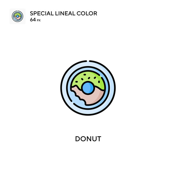 Donut Icono especial de vector de color lineal. Iconos de rosquillas para su proyecto empresarial - Vector, Imagen