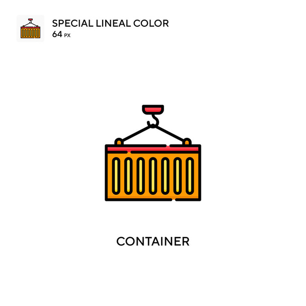 Контейнер Специальный линейный цветовой вектор значок. Иконки контейнеров для Вашего бизнес-проекта - Вектор,изображение